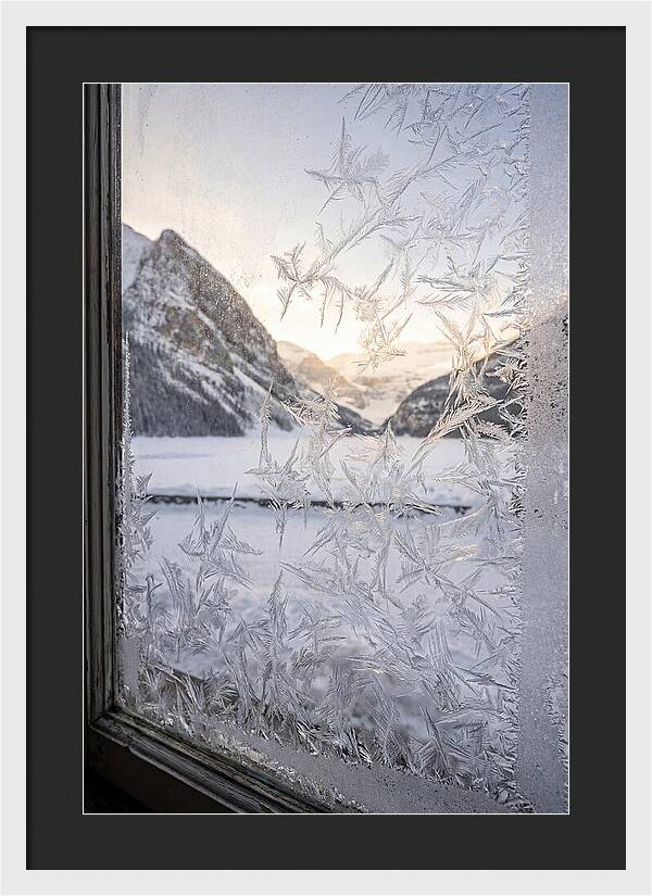 Ice Crystals On Frosted Glass