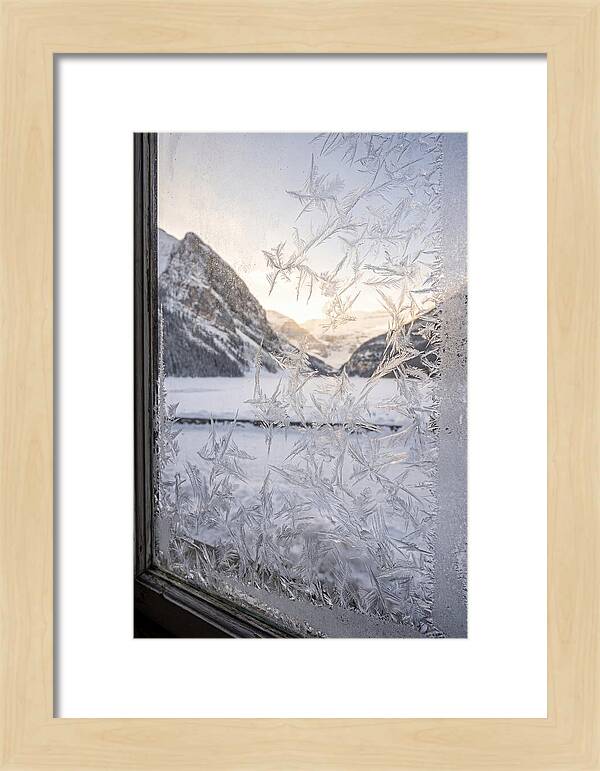 Ice Crystals On Frosted Glass