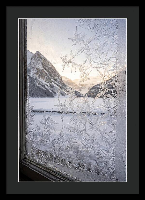 Ice Crystals On Frosted Glass