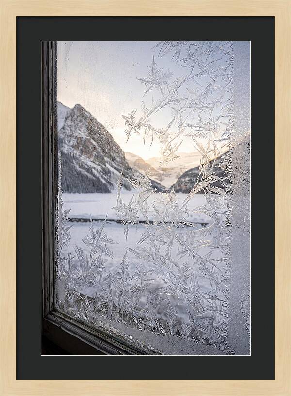 Ice Crystals On Frosted Glass