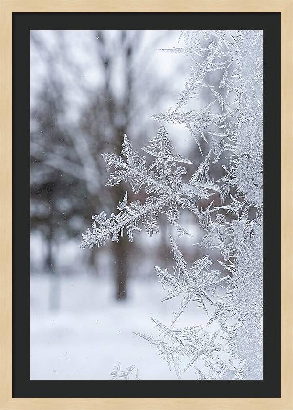 Ice Crystals On Glass