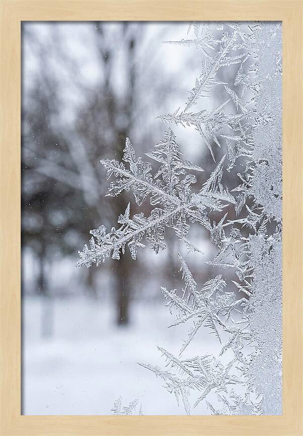 Ice Crystals On Glass