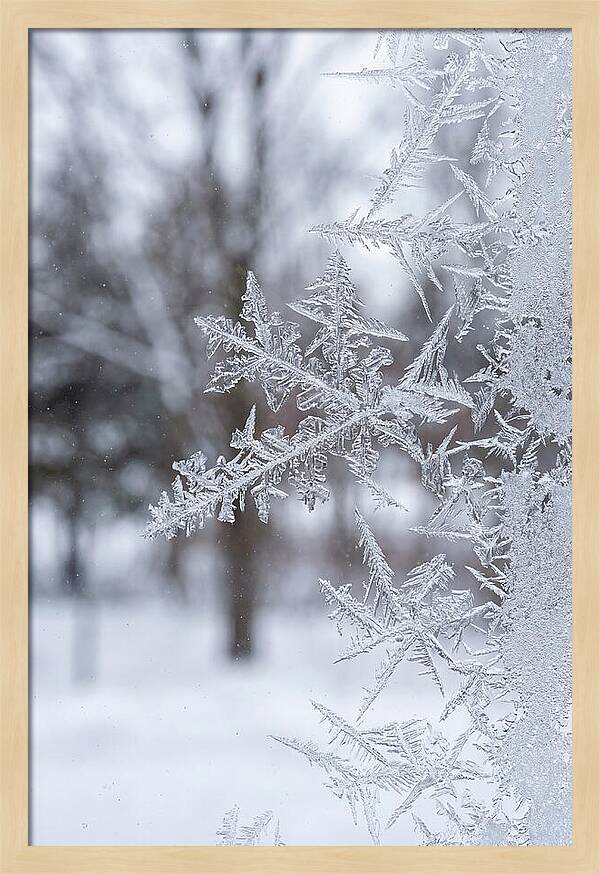 Ice Crystals On Glass