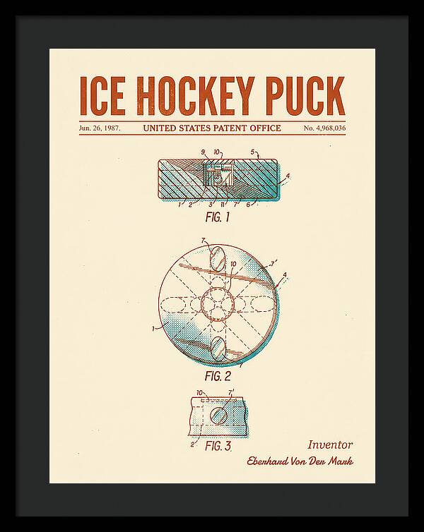 Ice Hockey Puck Retro Patent Us4968036a