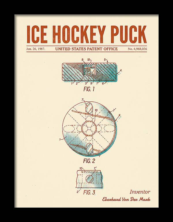 Ice Hockey Puck Retro Patent Us4968036a