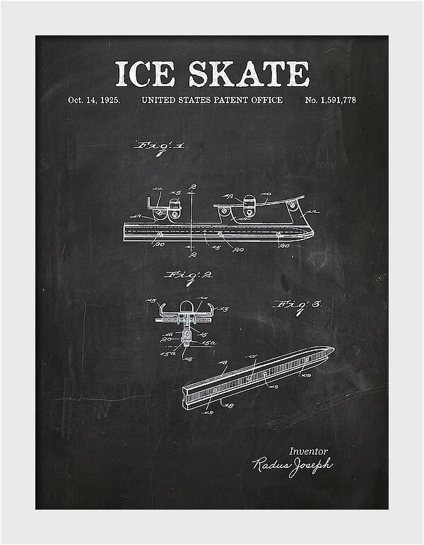 Ice Skate Chalkboard Patent Us1591778a
