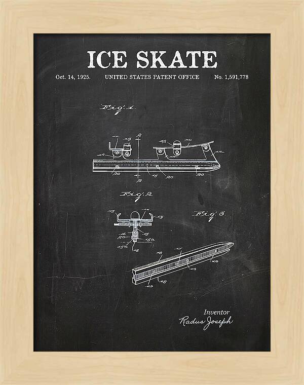 Ice Skate Chalkboard Patent Us1591778a