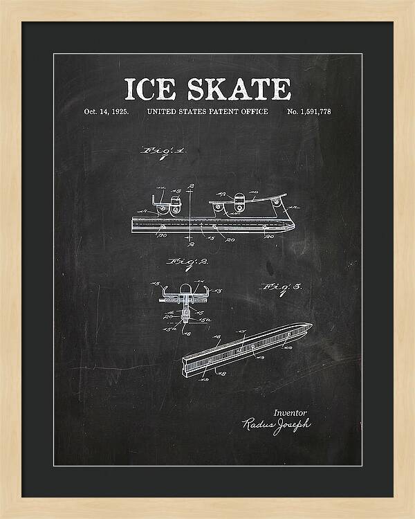 Ice Skate Chalkboard Patent Us1591778a