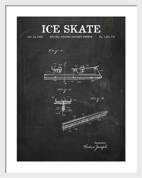 Ice Skate Chalkboard Patent Us1591778a
