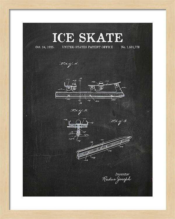 Ice Skate Chalkboard Patent Us1591778a
