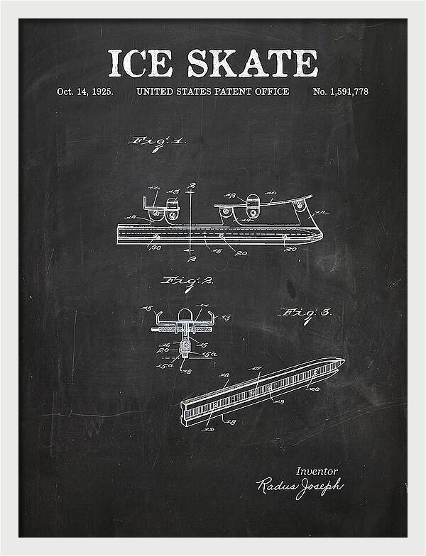 Ice Skate Chalkboard Patent Us1591778a