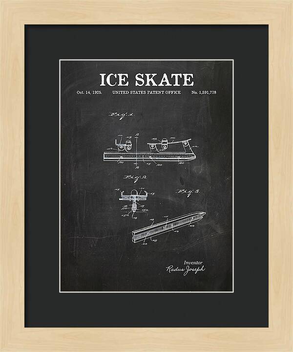 Ice Skate Chalkboard Patent Us1591778a
