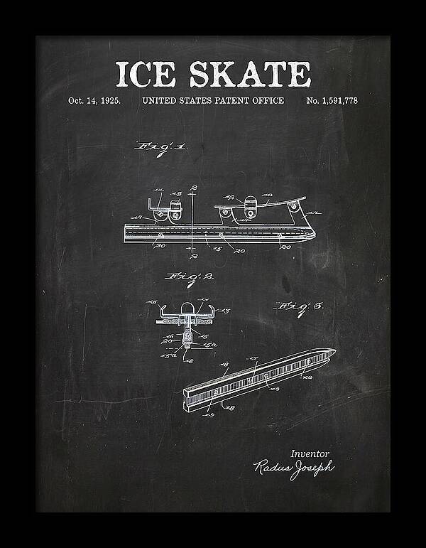 Ice Skate Chalkboard Patent Us1591778a