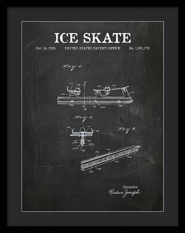 Ice Skate Chalkboard Patent Us1591778a