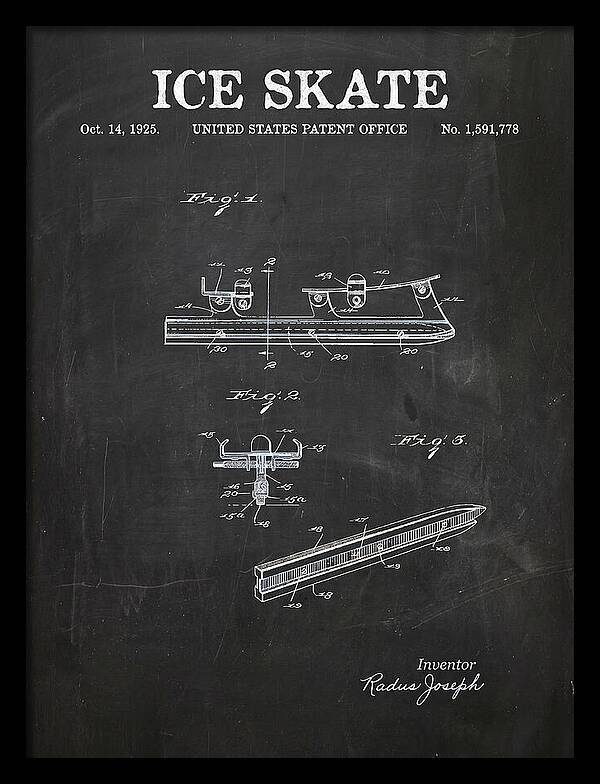 Ice Skate Chalkboard Patent Us1591778a