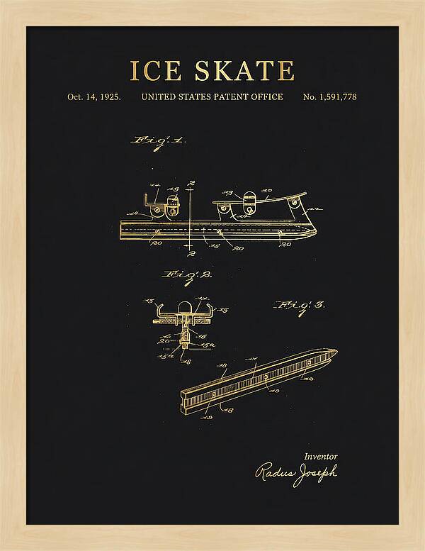 Ice Skate Gold Patent Us1591778a