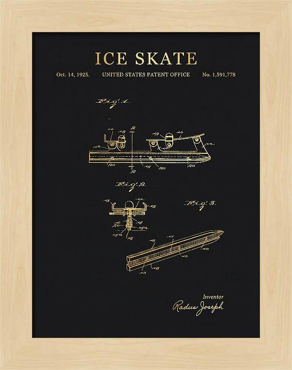 Ice Skate Gold Patent Us1591778a