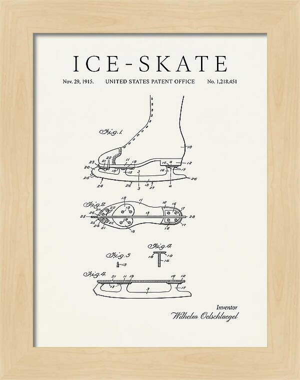 Ice Skate Minimalist Patent Us1218451a