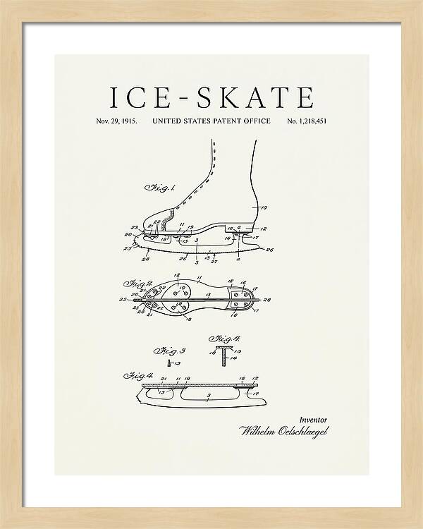 Ice Skate Minimalist Patent Us1218451a