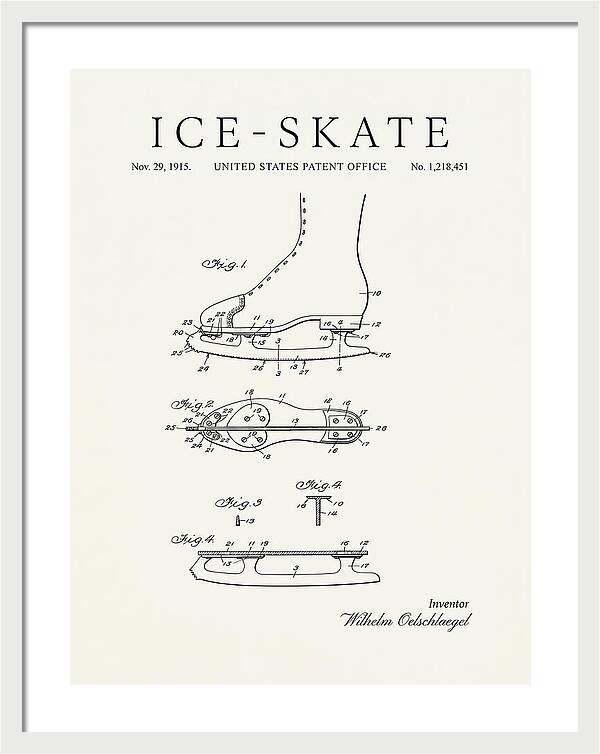 Ice Skate Minimalist Patent Us1218451a