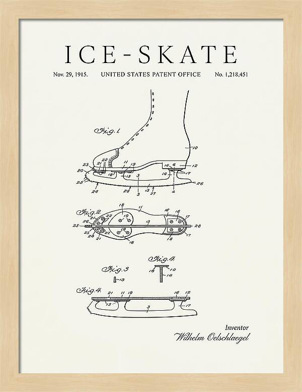 Ice Skate Minimalist Patent Us1218451a