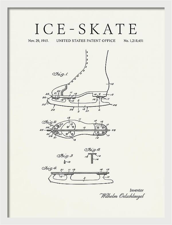 Ice Skate Minimalist Patent Us1218451a