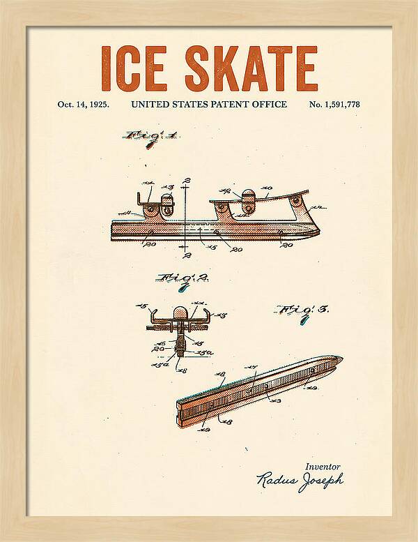 Ice Skate Retro Patent Us1591778a
