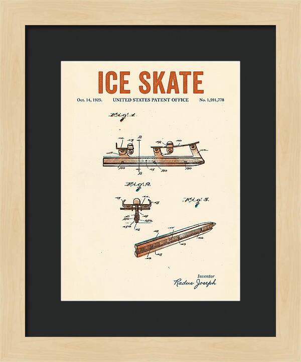 Ice Skate Retro Patent Us1591778a