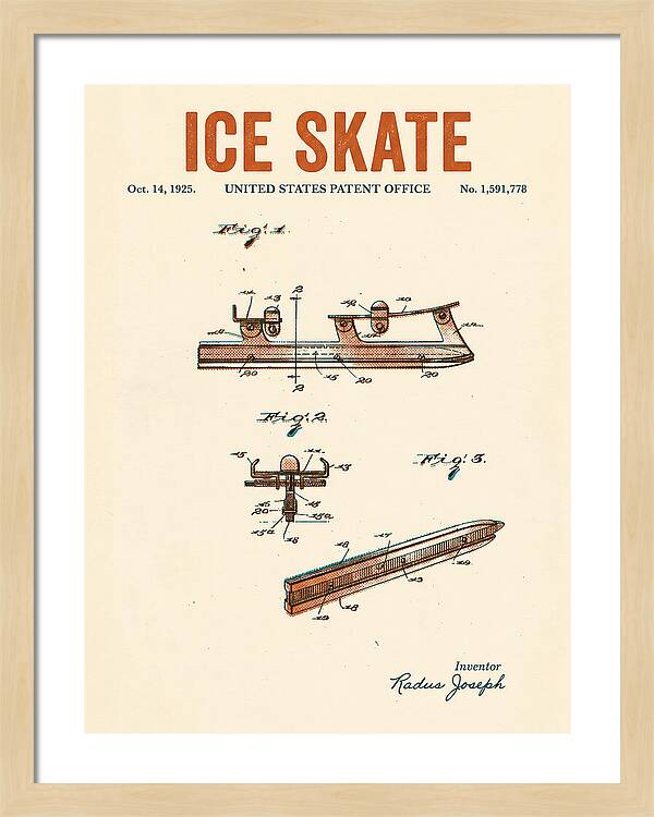 Ice Skate Retro Patent Us1591778a