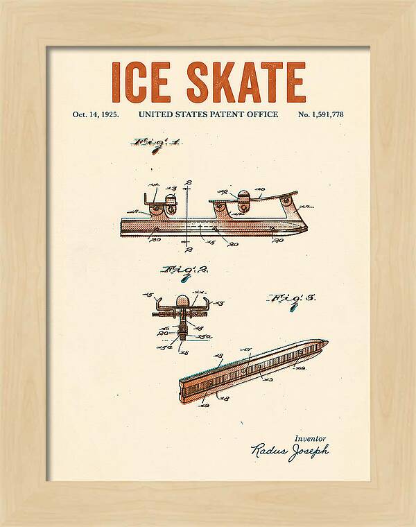 Ice Skate Retro Patent Us1591778a