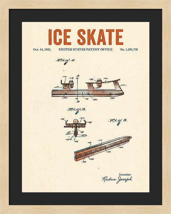 Ice Skate Retro Patent Us1591778a