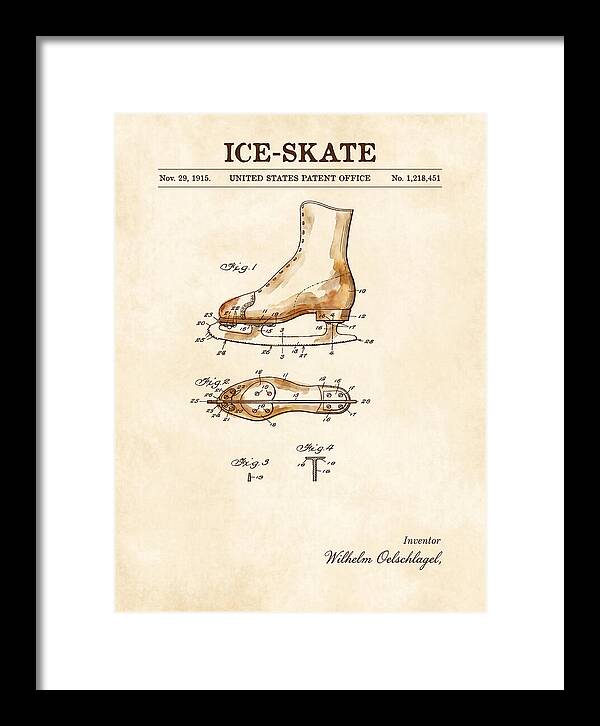 Ice Skate Watercolor Patent Us1218451a