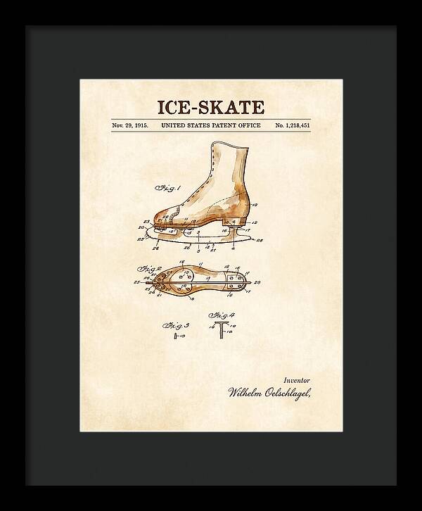 Ice Skate Watercolor Patent Us1218451a