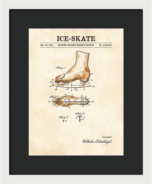 Ice Skate Watercolor Patent Us1218451a