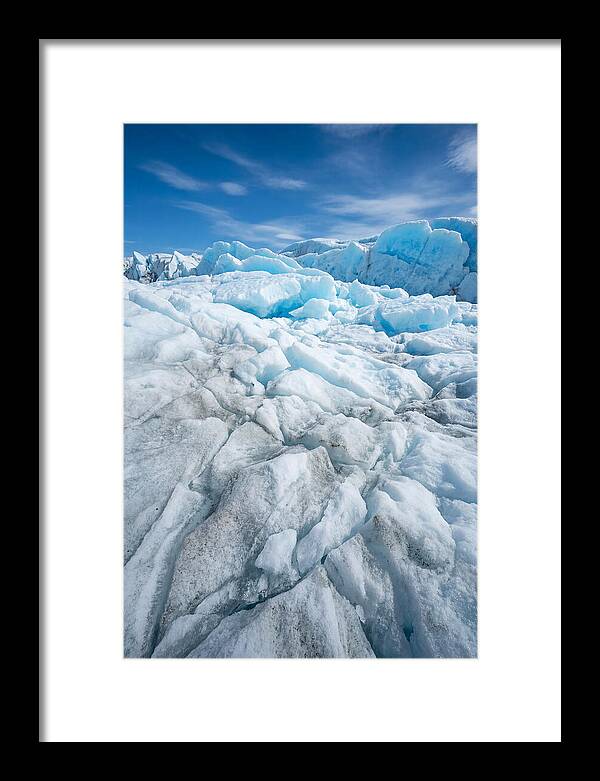 Ice Texture Abstract In Blue And White