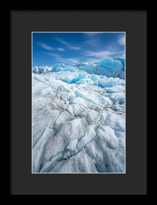 Ice Texture Abstract In Blue And White