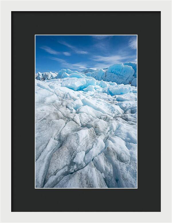 Ice Texture Abstract In Blue And White
