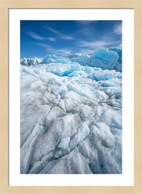 Ice Texture Abstract In Blue And White