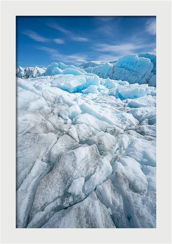 Ice Texture Abstract In Blue And White