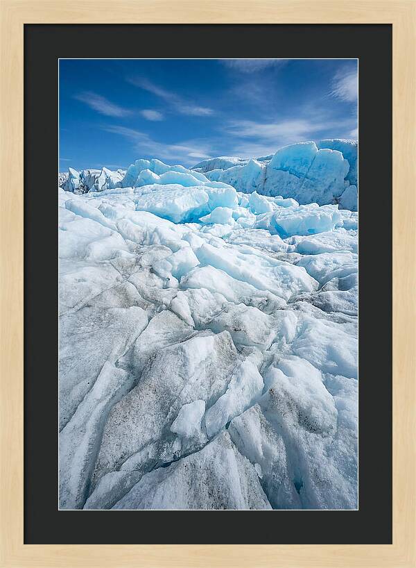 Ice Texture Abstract In Blue And White