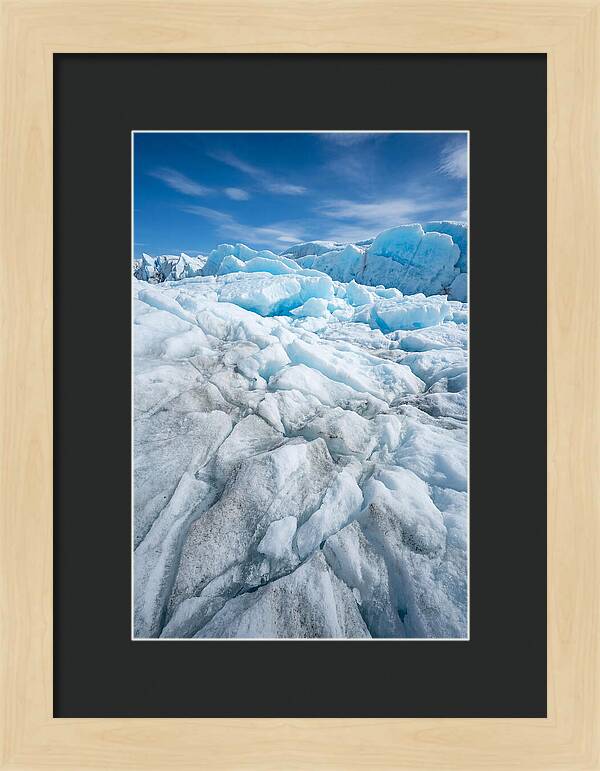 Ice Texture Abstract In Blue And White