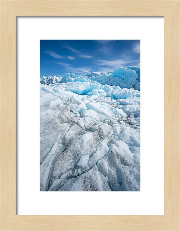 Ice Texture Abstract In Blue And White