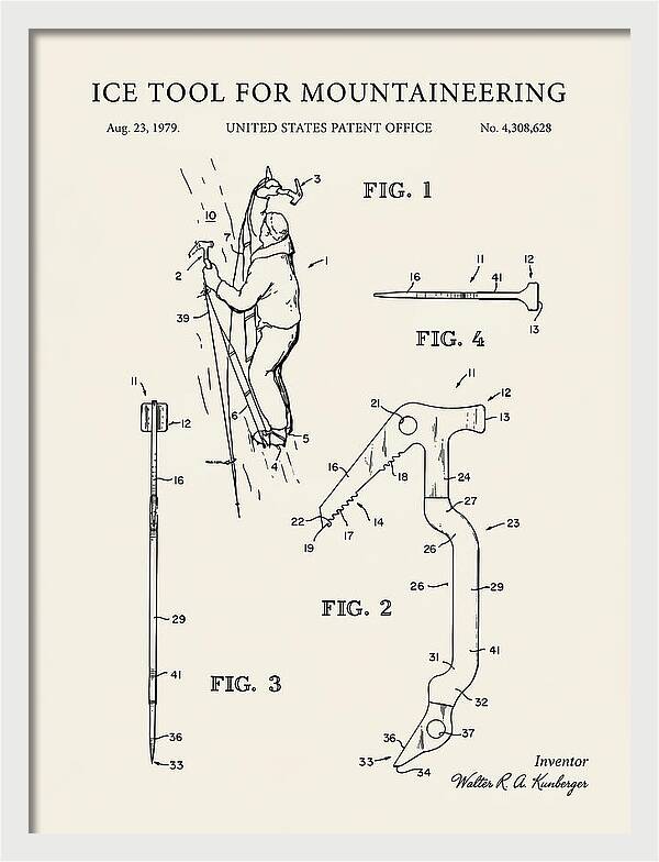 Ice Tool For Mountaineering Minimalist Patent Us4308628a