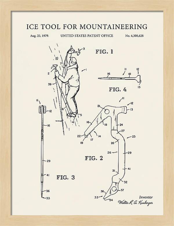 Ice Tool For Mountaineering Minimalist Patent Us4308628a