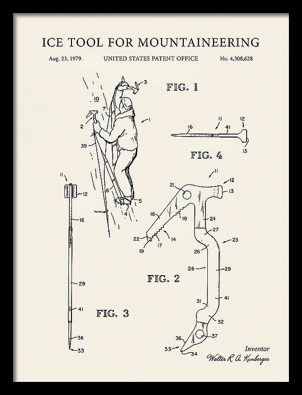 Ice Tool For Mountaineering Minimalist Patent Us4308628a