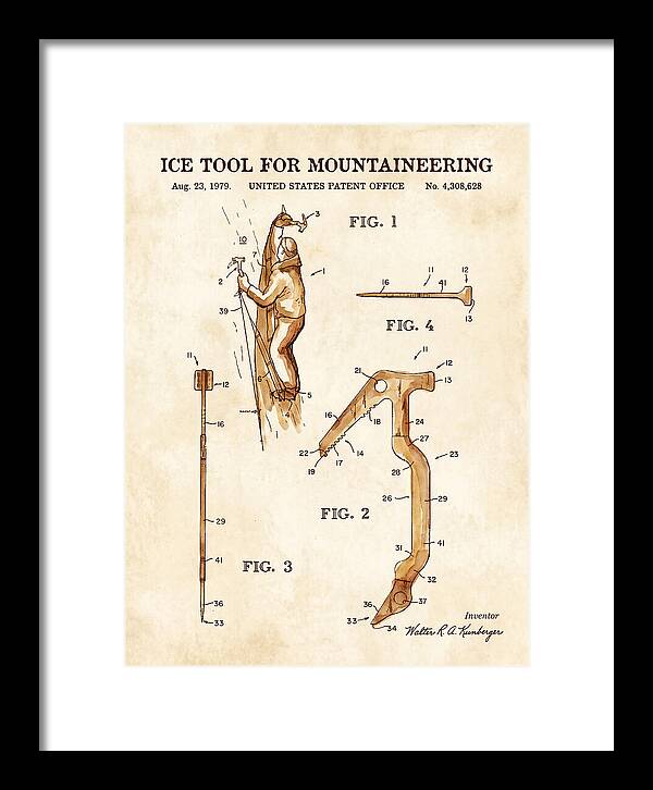 Ice Tool For Mountaineering Watercolor Patent Us4308628a