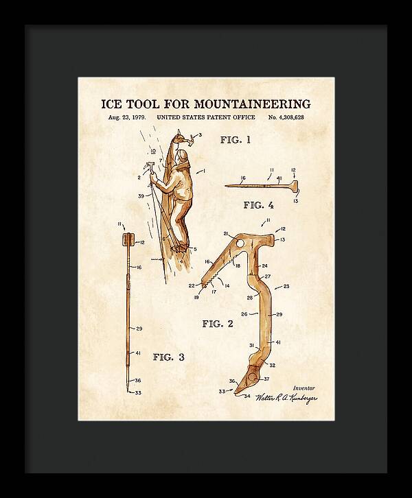 Ice Tool For Mountaineering Watercolor Patent Us4308628a