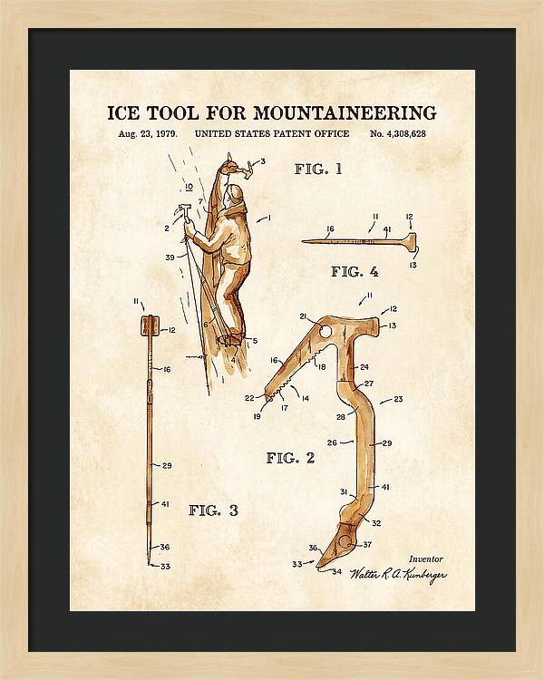 Ice Tool For Mountaineering Watercolor Patent Us4308628a