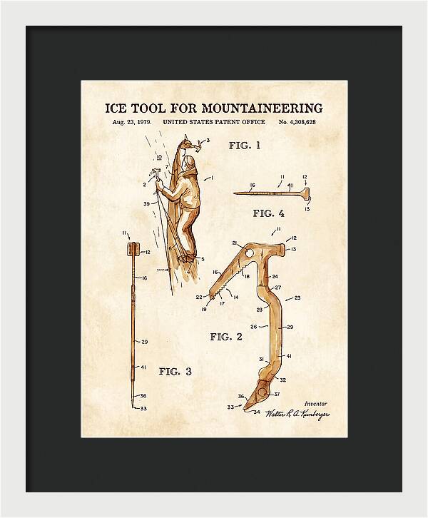 Ice Tool For Mountaineering Watercolor Patent Us4308628a