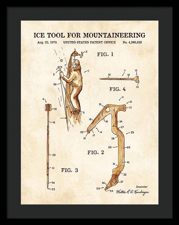 Ice Tool For Mountaineering Watercolor Patent Us4308628a